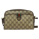 GUCCI GG Supreme Web Sherry Line Shoulder Bag PVC Beige 116 02 089 Auth 131582-13