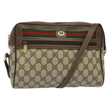 GUCCI GG Supreme Web Sherry Line Shoulder Bag PVC Beige 56 02 088 Auth 131583