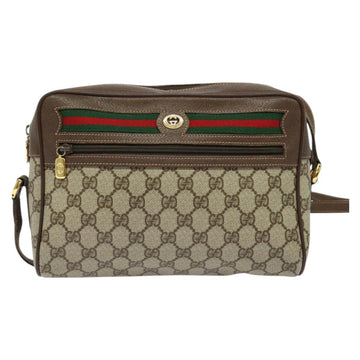 GUCCI GG Supreme Web Sherry Line Shoulder Bag PVC Beige 56 02 088 Auth 131583 - 0