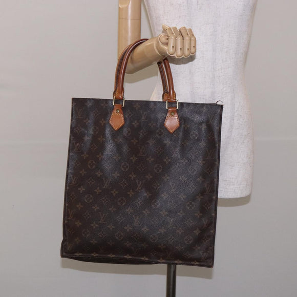 LOUIS VUITTON Monogram Sac Plat Hand Bag M51140 LV Auth 131592