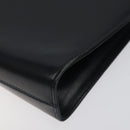 Salvatore Ferragamo Gancini Chain Shoulder Bag Leather Black Gold Auth 131607-8