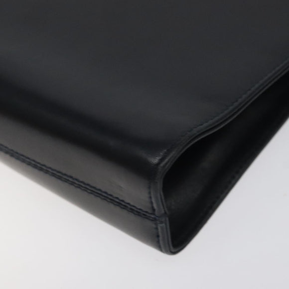 Salvatore Ferragamo Gancini Chain Shoulder Bag Leather Black Gold Auth 131607