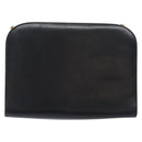 Salvatore Ferragamo Gancini Chain Shoulder Bag Leather Black Gold Auth 131607-2