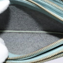 CELINE Trio Shoulder Bag Leather Light Blue Gold Auth 131611-21