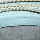 CELINE Trio Shoulder Bag Leather Light Blue Gold Auth 131611-24