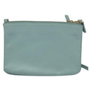 CELINE Trio Shoulder Bag Leather Light Blue Gold Auth 131611-2