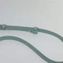 CELINE Trio Shoulder Bag Leather Light Blue Gold Auth 131611-8