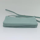 CELINE Trio Shoulder Bag Leather Light Blue Gold Auth 131611-5