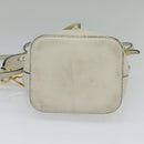 FENDI Zucca Canvas Shoulder Bag White Gold Auth 131612-5