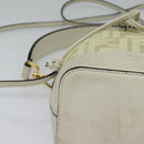 FENDI Zucca Canvas Shoulder Bag White Gold Auth 131612-15