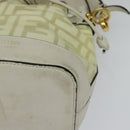 FENDI Zucca Canvas Shoulder Bag White Gold Auth 131612-10