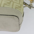 FENDI Zucca Canvas Shoulder Bag White Gold Auth 131612-17