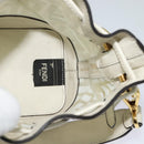 FENDI Zucca Canvas Shoulder Bag White Gold Auth 131612-21
