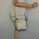 FENDI Zucca Canvas Shoulder Bag White Gold Auth 131612-23