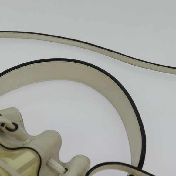 FENDI Zucca Canvas Shoulder Bag White Gold Auth 131612