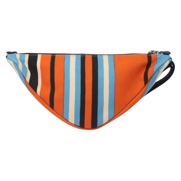 PRADA Hand Bag Canvas Orange Silver Auth 131631 - 0