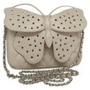 CHANEL Matelasse Chain Shoulder Bag Lamb Skin Beige CC Auth 131632-1