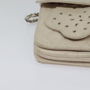 CHANEL Matelasse Chain Shoulder Bag Lamb Skin Beige CC Auth 131632-15