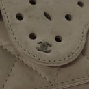 CHANEL Matelasse Chain Shoulder Bag Lamb Skin Beige CC Auth 131632-9