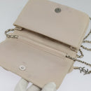 CHANEL Matelasse Chain Shoulder Bag Lamb Skin Beige CC Auth 131632-10