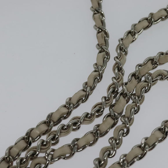 CHANEL Matelasse Chain Shoulder Bag Lamb Skin Beige CC Auth 131632