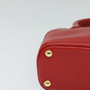 Burberrys Hand Bag Leather 2way Red Gold Auth 131634-10