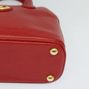 Burberrys Hand Bag Leather 2way Red Gold Auth 131634-11