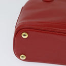 Burberrys Hand Bag Leather 2way Red Gold Auth 131634-12