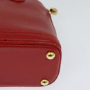 Burberrys Hand Bag Leather 2way Red Gold Auth 131634-13