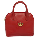 Burberrys Hand Bag Leather 2way Red Gold Auth 131634-2