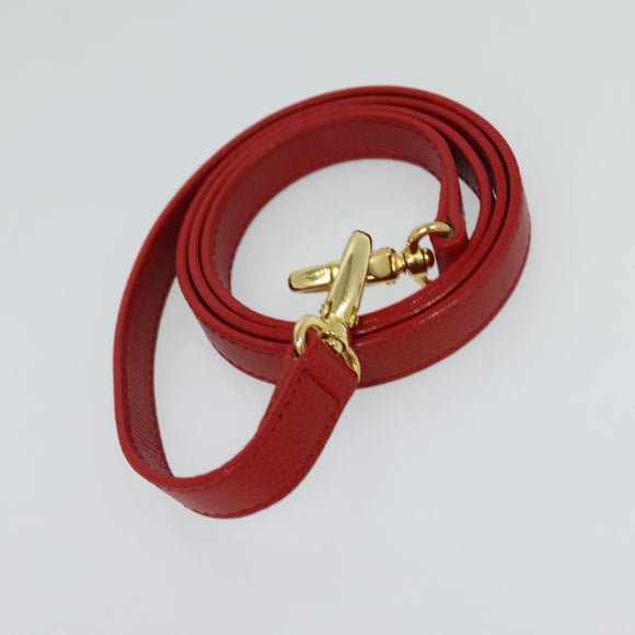 Burberrys Hand Bag Leather 2way Red Gold Auth 131634