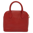 Burberrys Hand Bag Leather 2way Red Gold Auth 131634-3