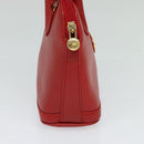 Burberrys Hand Bag Leather 2way Red Gold Auth 131634-4