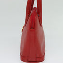 Burberrys Hand Bag Leather 2way Red Gold Auth 131634-5