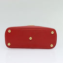 Burberrys Hand Bag Leather 2way Red Gold Auth 131634-9