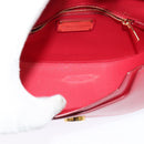 Salvatore Ferragamo Vala Shoulder Bag Leather Red Gold Auth 131636-10