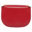 Salvatore Ferragamo Vala Shoulder Bag Leather Red Gold Auth 131636-2