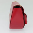 Salvatore Ferragamo Vala Shoulder Bag Leather Red Gold Auth 131636-3