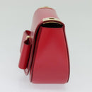 Salvatore Ferragamo Vala Shoulder Bag Leather Red Gold Auth 131636-4