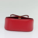 Salvatore Ferragamo Vala Shoulder Bag Leather Red Gold Auth 131636-6