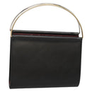 CARTIER Trinity Wallet Bag Hand Bag Leather Black Auth 131637V-1