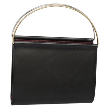 CARTIER Trinity Wallet Bag Hand Bag Leather Black Auth 131637V