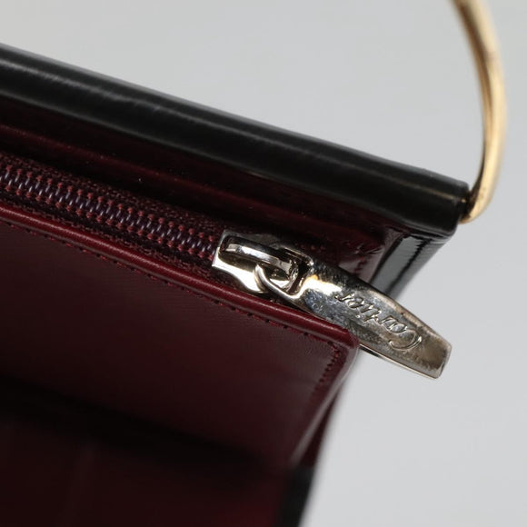 CARTIER Trinity Wallet Bag Hand Bag Leather Black Auth 131637V