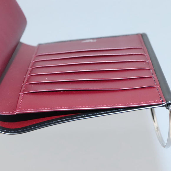 CARTIER Trinity Wallet Bag Hand Bag Leather Black Auth 131637V