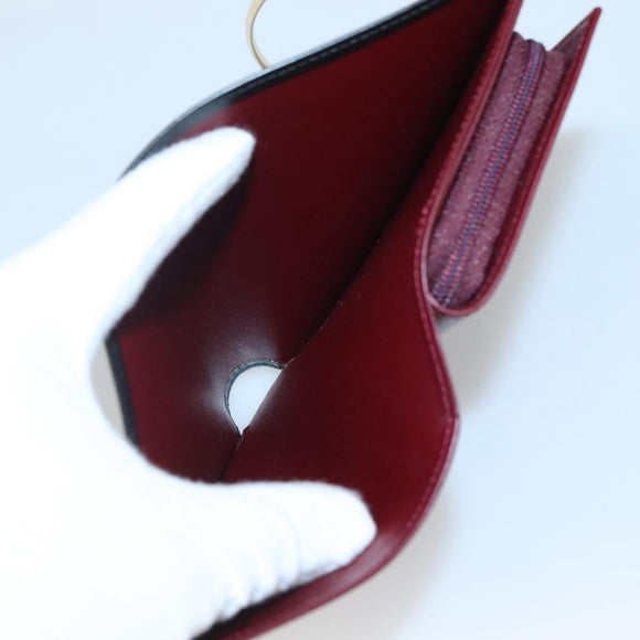 CARTIER Trinity Wallet Bag Hand Bag Leather Black Auth 131637V