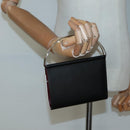 CARTIER Trinity Wallet Bag Hand Bag Leather Black Auth 131637V-19