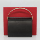 CARTIER Trinity Wallet Bag Hand Bag Leather Black Auth 131637V-12