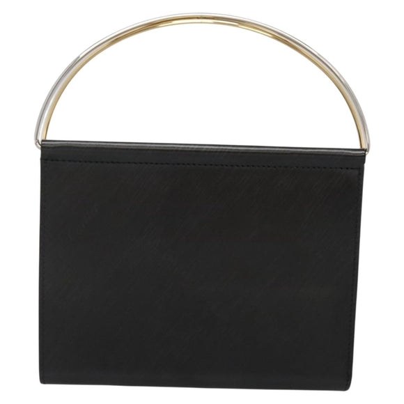 CARTIER Trinity Wallet Bag Hand Bag Leather Black Auth 131637V