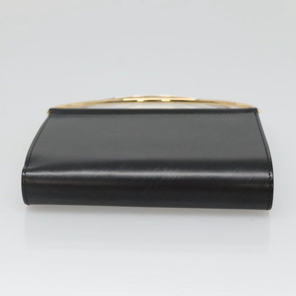 CARTIER Trinity Wallet Bag Hand Bag Leather Black Auth 131637V