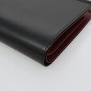 CARTIER Trinity Wallet Bag Hand Bag Leather Black Auth 131637V-8